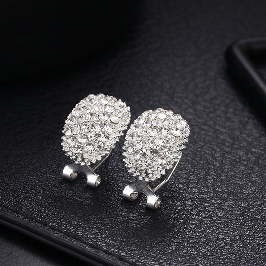 Fashionable High-End Ear Studs with Rhinestones