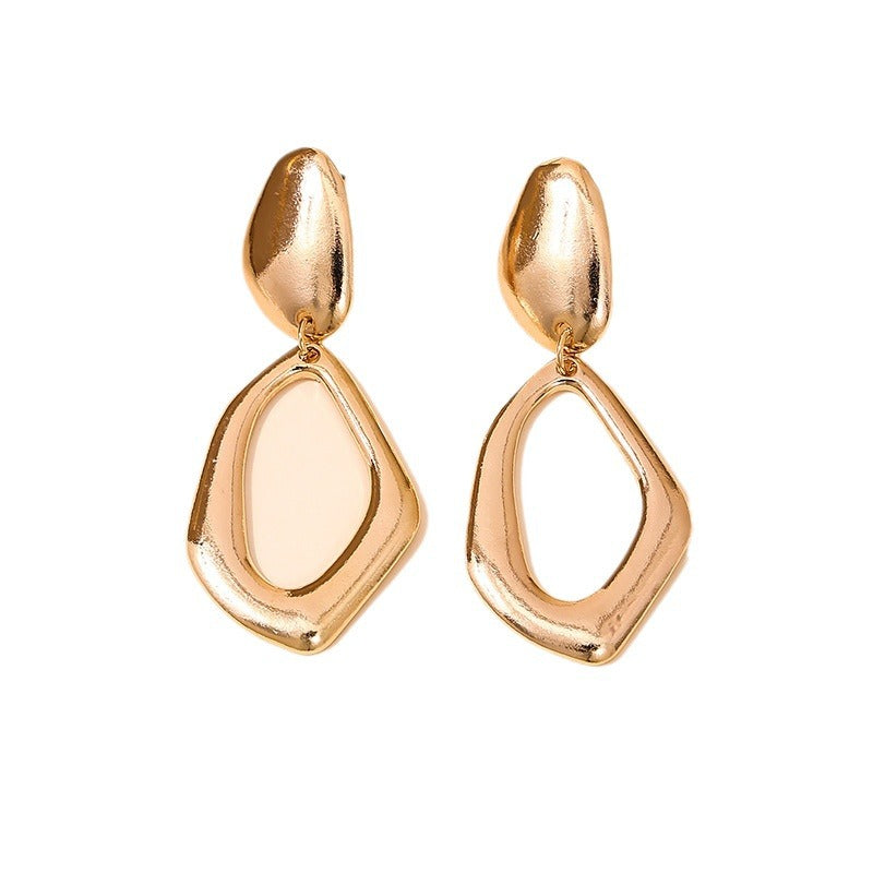 Trendy Geometric Long Oval Earrings for Women