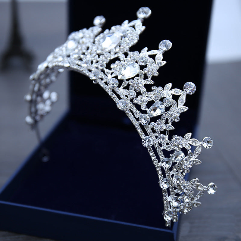 Silver Crystal Bridal Hair Tiara and Veil Accessories