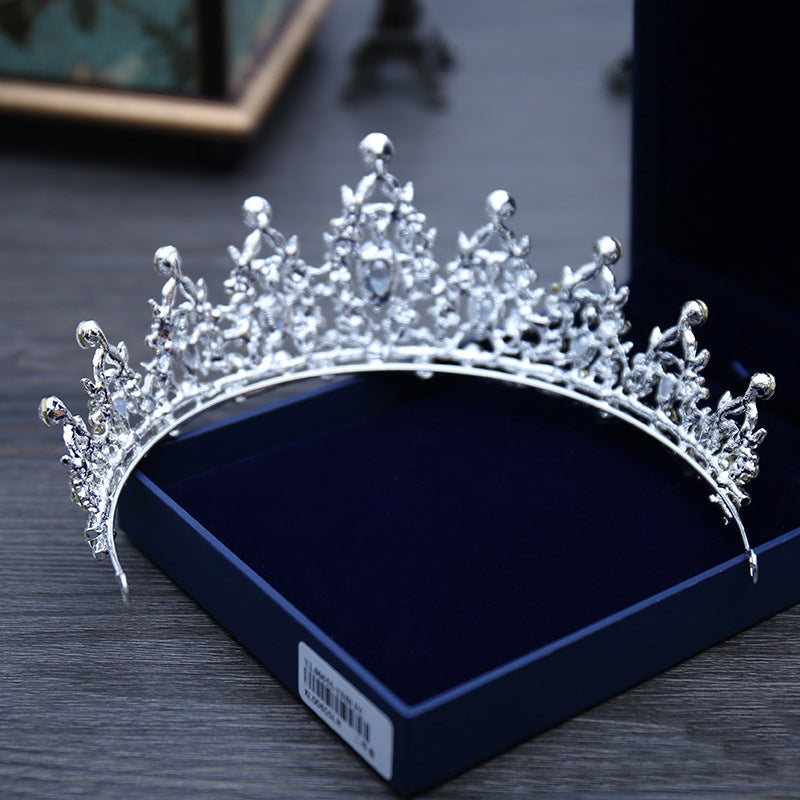 Silver Crystal Bridal Hair Tiara and Veil Accessories