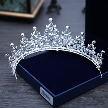 Silver Crystal Bridal Hair Tiara and Veil Accessories