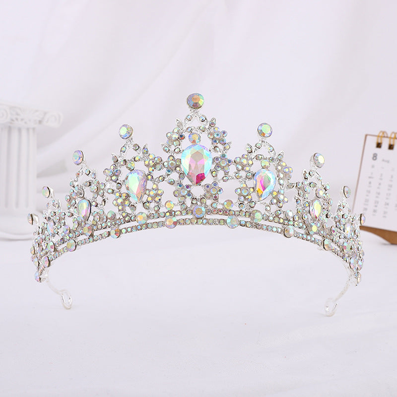 Silver Crystal Bridal Hair Tiara and Veil Accessories