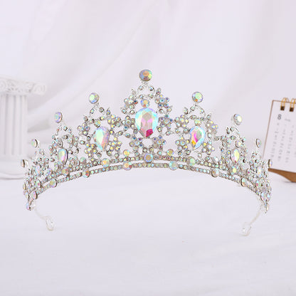 Silver Crystal Bridal Hair Tiara and Veil Accessories