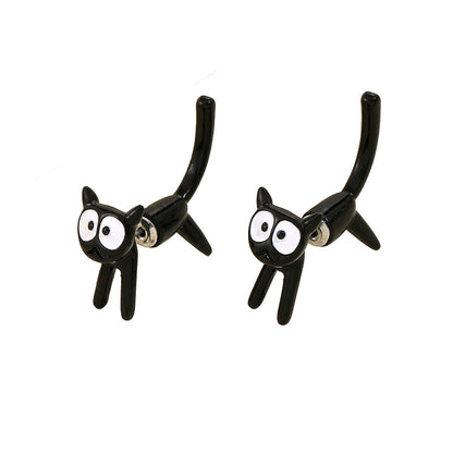Cute Black Cat Earrings for Women - Ins Style Design
