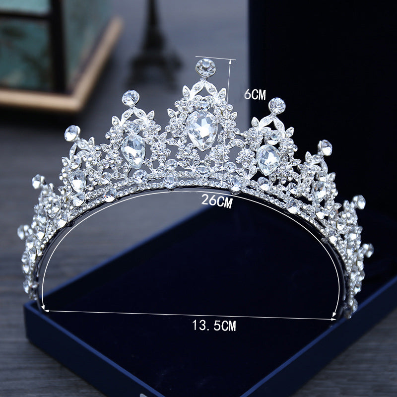 Silver Crystal Bridal Hair Tiara and Veil Accessories