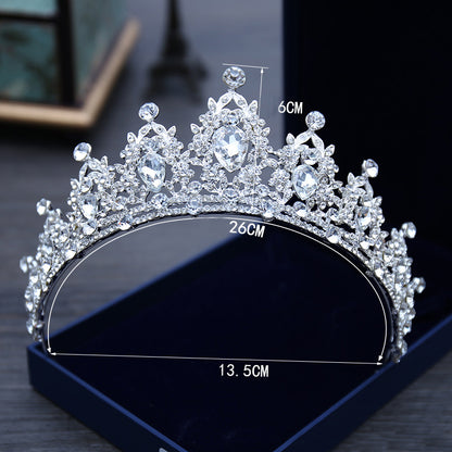Silver Crystal Bridal Hair Tiara and Veil Accessories