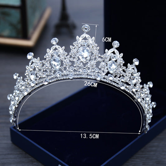 Silver Crystal Bridal Hair Tiara and Veil Accessories