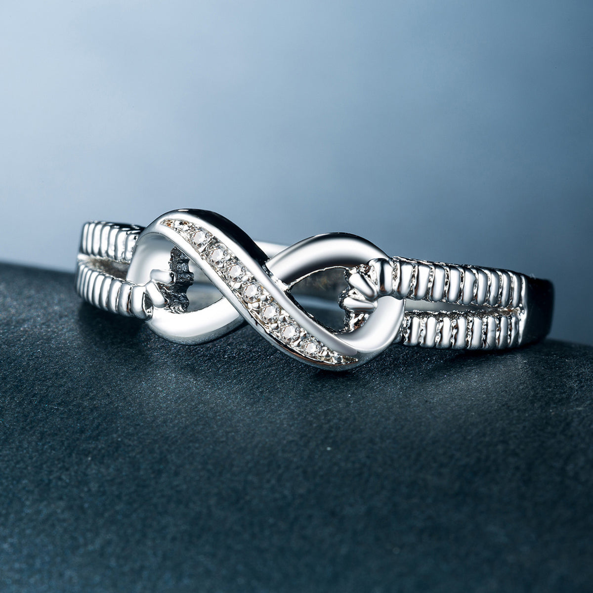 Trendy Women's Ring with Gold-Plated Zirconia
