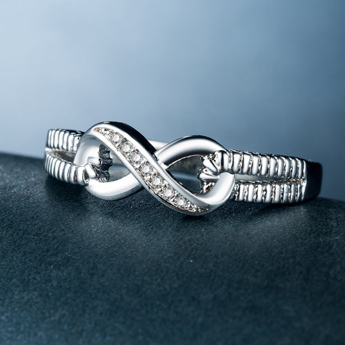 Trendy Women's Ring with Gold-Plated Zirconia