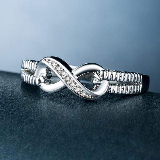 Trendy Women's Ring with Gold-Plated Zirconia