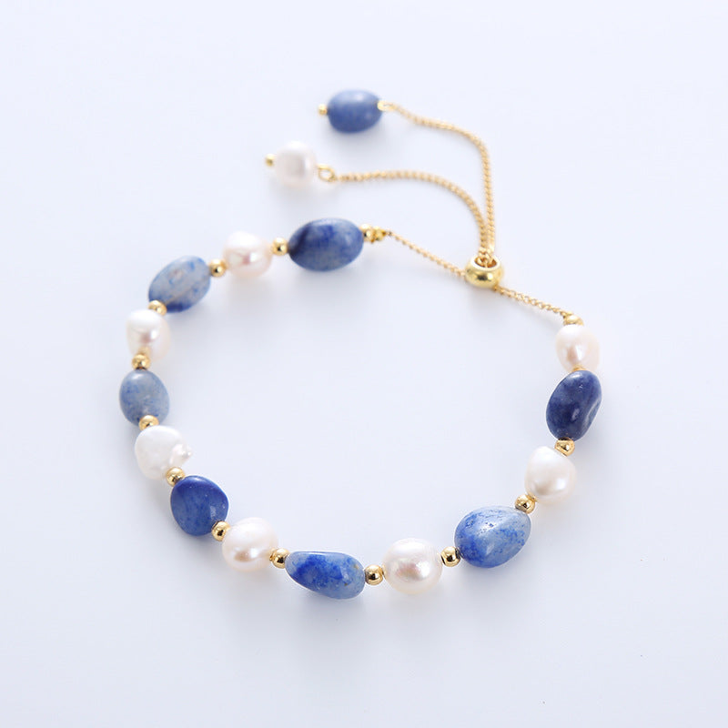 Pulseira Vintage Barroca de Pérolas de Água Doce - Contas Feitas à Mão