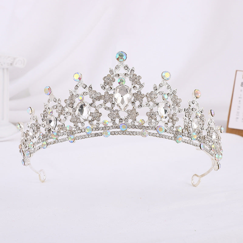 Silver Crystal Bridal Hair Tiara and Veil Accessories