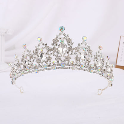 Silver Crystal Bridal Hair Tiara and Veil Accessories