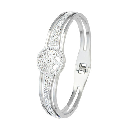 Pulsera Árbol de la Vida de acero de titanio con chapado al vacío