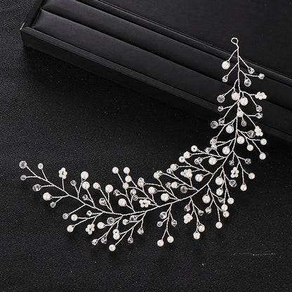 Bridal Headband with Gold/Silver Crystal Accents