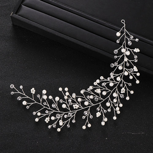Bridal Headband with Gold/Silver Crystal Accents