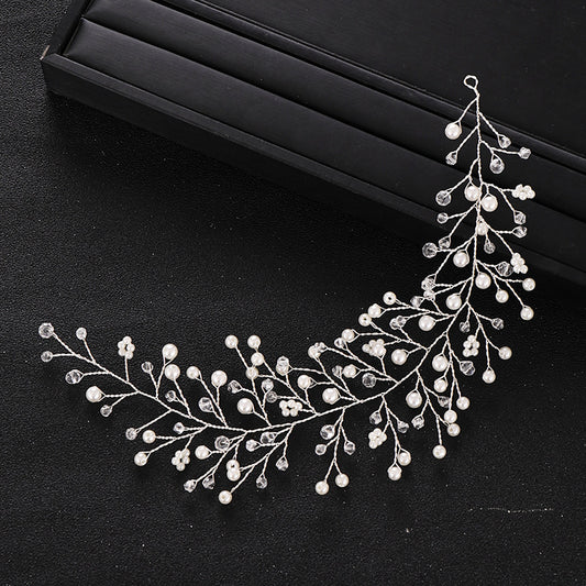 Bridal Headband with Gold/Silver Crystal Accents