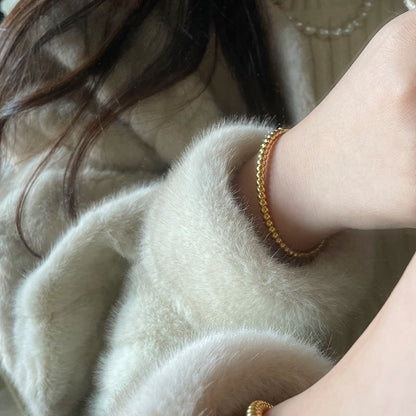 SZ018 Bracelet minimaliste à perles dorées avec revêtement en titane