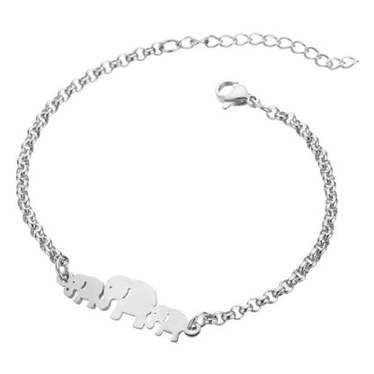 Pulseira de Elefante em Aço Inoxidável para Mulher, Design Simples