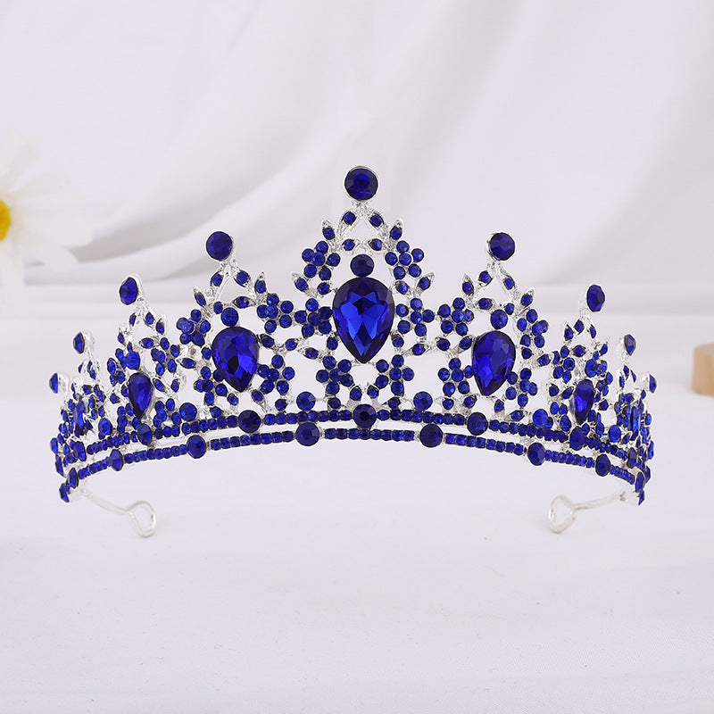 Silver Crystal Bridal Hair Tiara and Veil Accessories