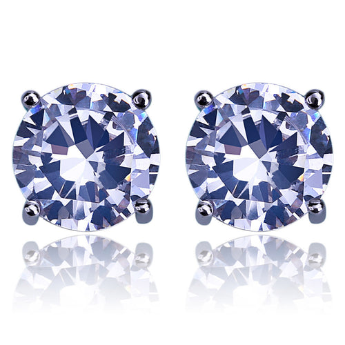 Brincos de Pino Rosca com Zircônia Banhados a Ouro (8mm)