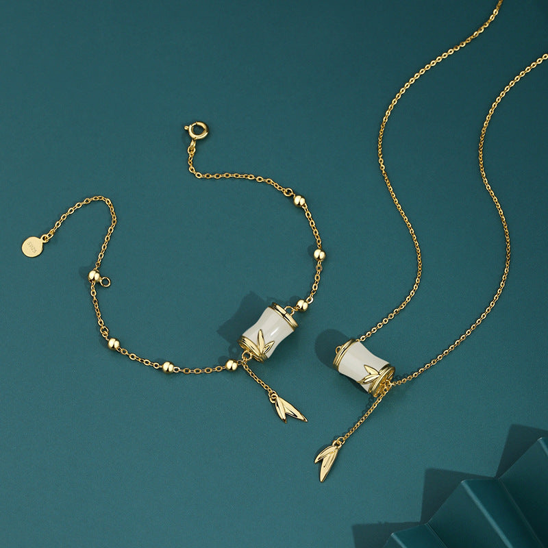 Bracelet et collier en argent sterling S925 avec tianyuzhu naturel