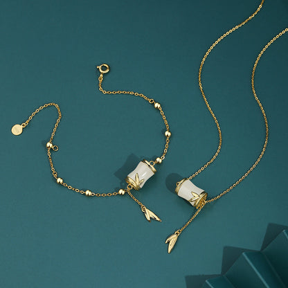 Bracelet et collier en argent sterling S925 avec tianyuzhu naturel