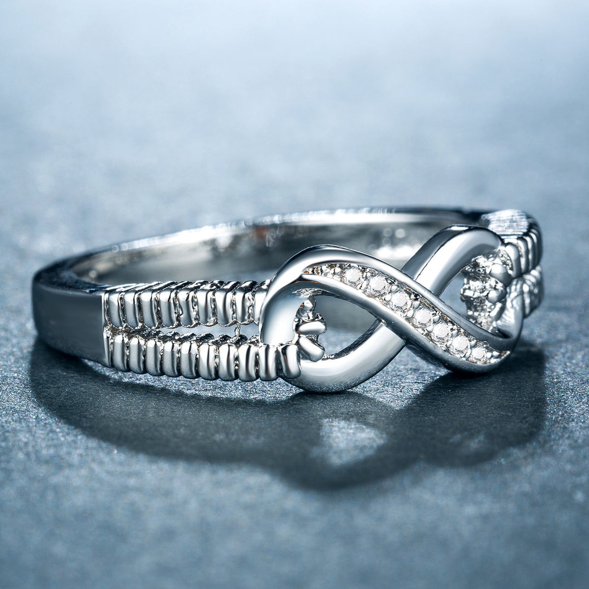 Trendy Women's Ring with Gold-Plated Zirconia
