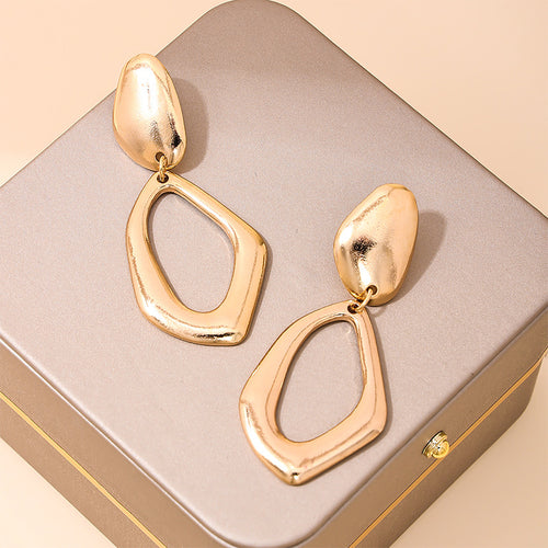 Trendy Geometric Long Oval Earrings for Women
