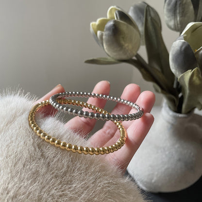 SZ018 Bracelet minimaliste à perles dorées avec revêtement en titane