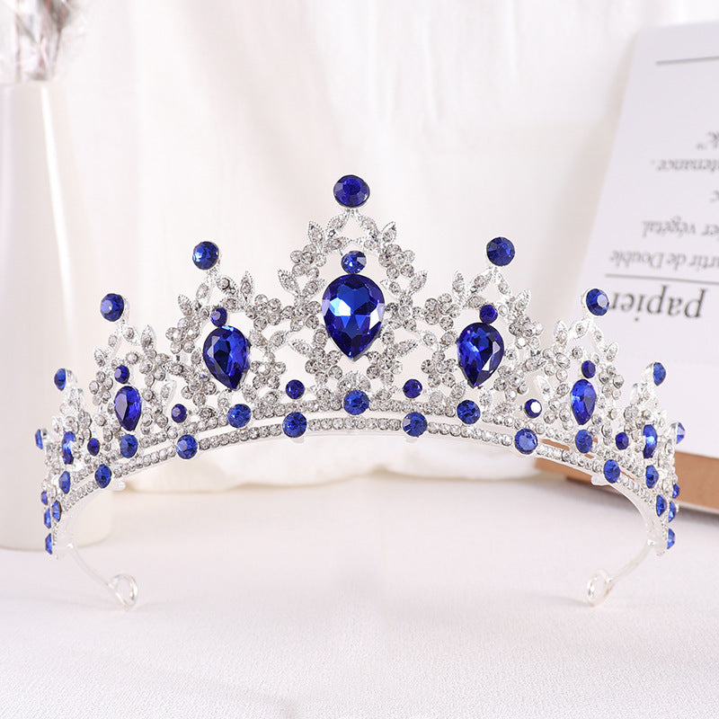 Silver Crystal Bridal Hair Tiara and Veil Accessories