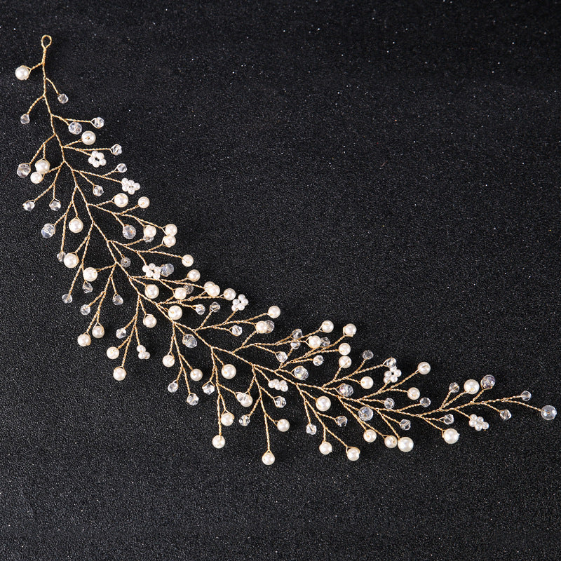 Bridal Headband with Gold/Silver Crystal Accents
