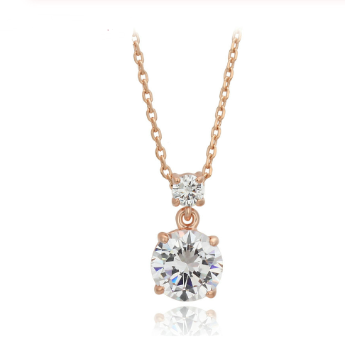 Eight Hearts Eight Arrows Zirconia Pendant Necklace