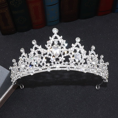 Silver Crystal Bridal Hair Tiara and Veil Accessories