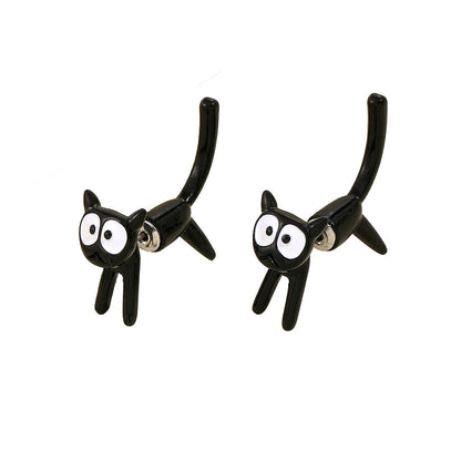 Cute Black Cat Earrings for Women - Ins Style Design
