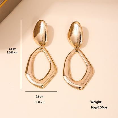 Trendy Geometric Long Oval Earrings for Women