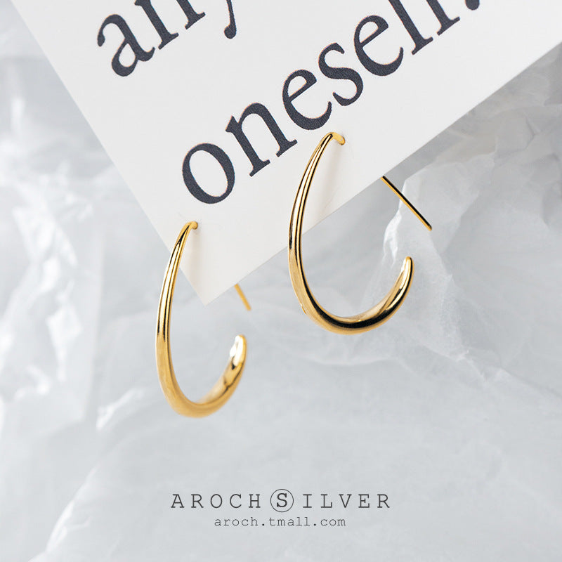 Nalan S925 Silver Hollow Water Drop Design Earrings