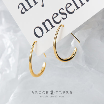 Nalan S925 Silver Hollow Water Drop Design Earrings