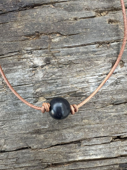 Natural Stone Turquoise Leather Woven Necklace