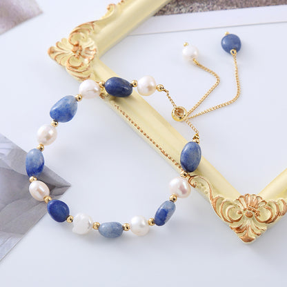 Pulseira Vintage Barroca de Pérolas de Água Doce - Contas Feitas à Mão