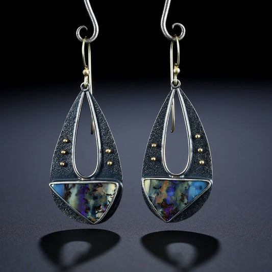 Vintage Resin Dangle Earrings for Women - Bohemian Style