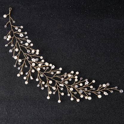 Bridal Headband with Gold/Silver Crystal Accents