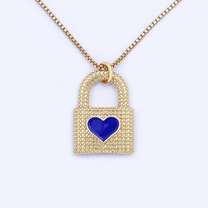 18K Gold-Plated Heart Lock Drip Oil Necklace