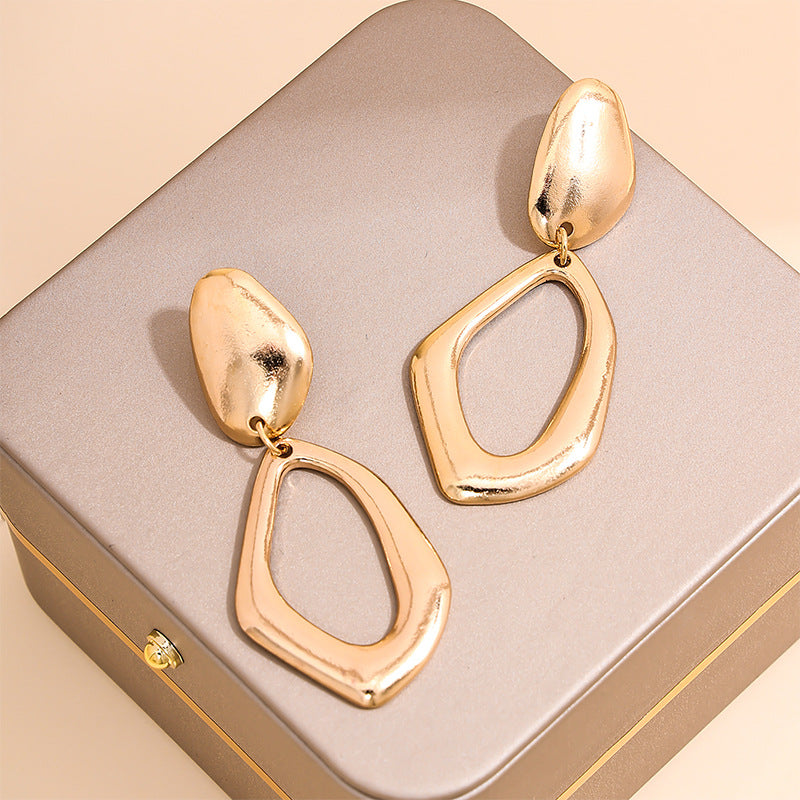 Trendy Geometric Long Oval Earrings for Women
