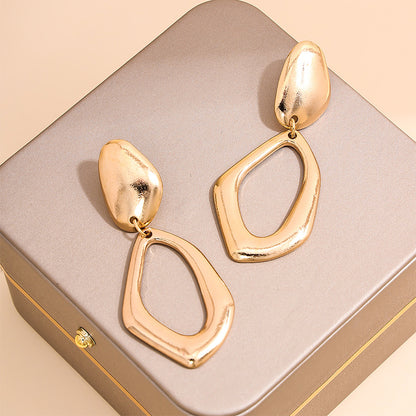 Trendy Geometric Long Oval Earrings for Women
