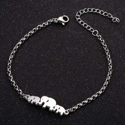 Pulseira de Elefante em Aço Inoxidável para Mulher, Design Simples