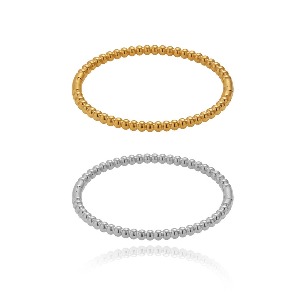 SZ018 Bracelet minimaliste à perles dorées avec revêtement en titane