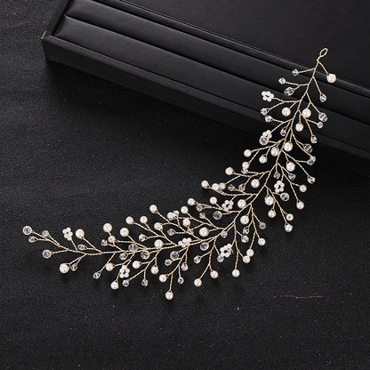 Bridal Headband with Gold/Silver Crystal Accents