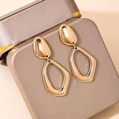 Trendy Geometric Long Oval Earrings for Women