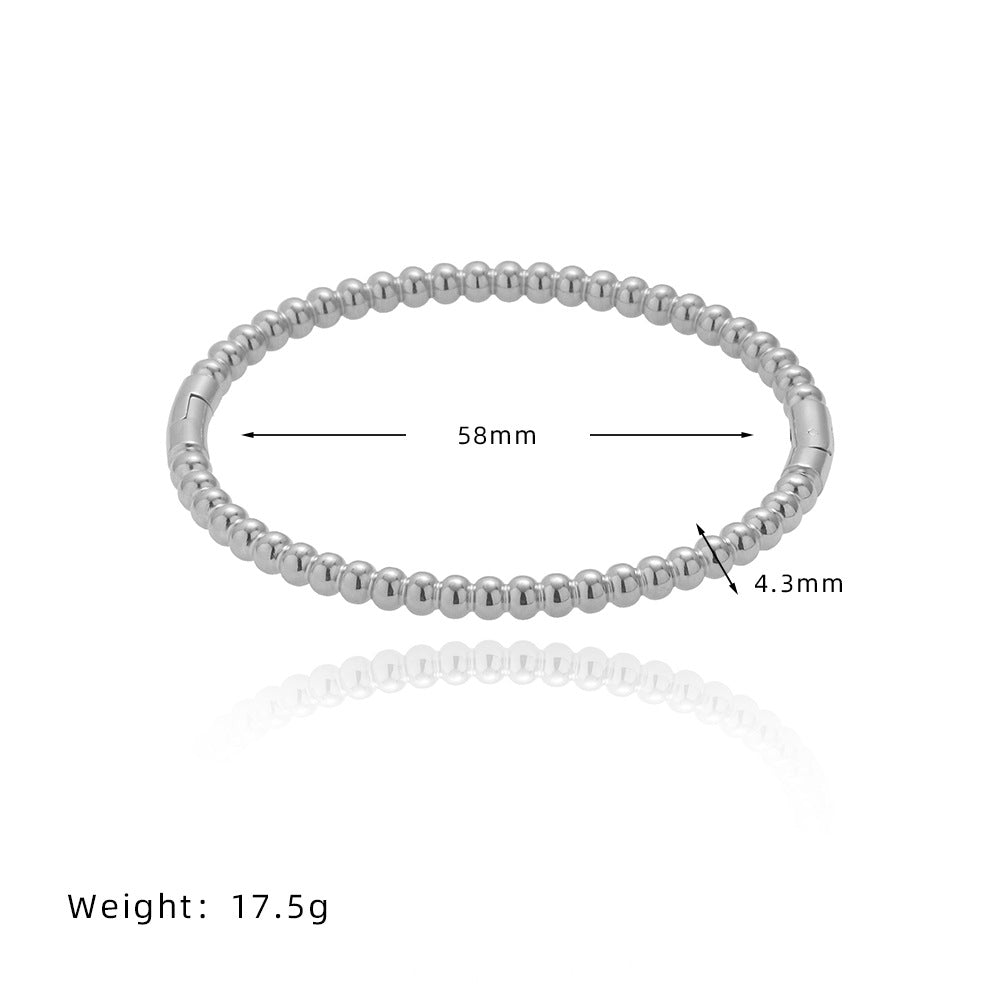 SZ018 Bracelet minimaliste à perles dorées avec revêtement en titane